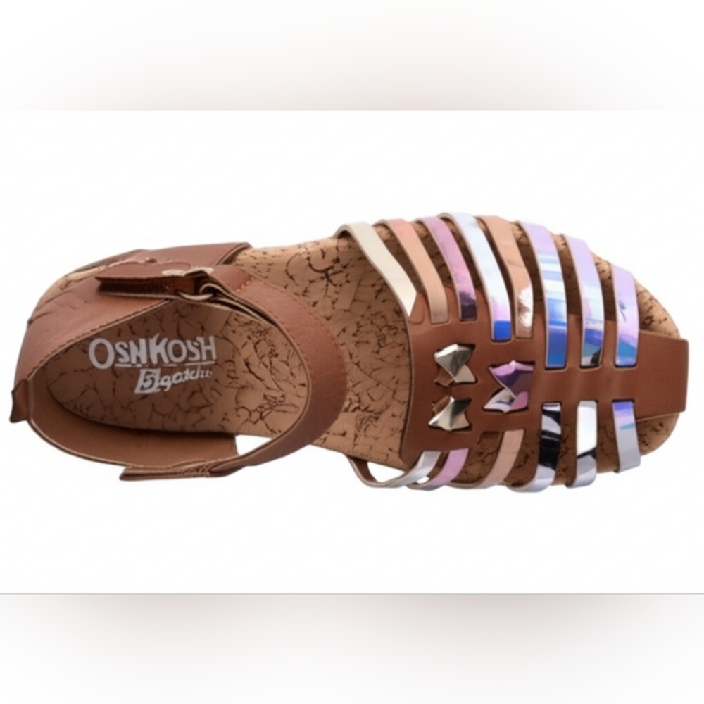 Oshkosh B'gosh Toddler Girls' Halle Metallic Fashion Sandals, Brown